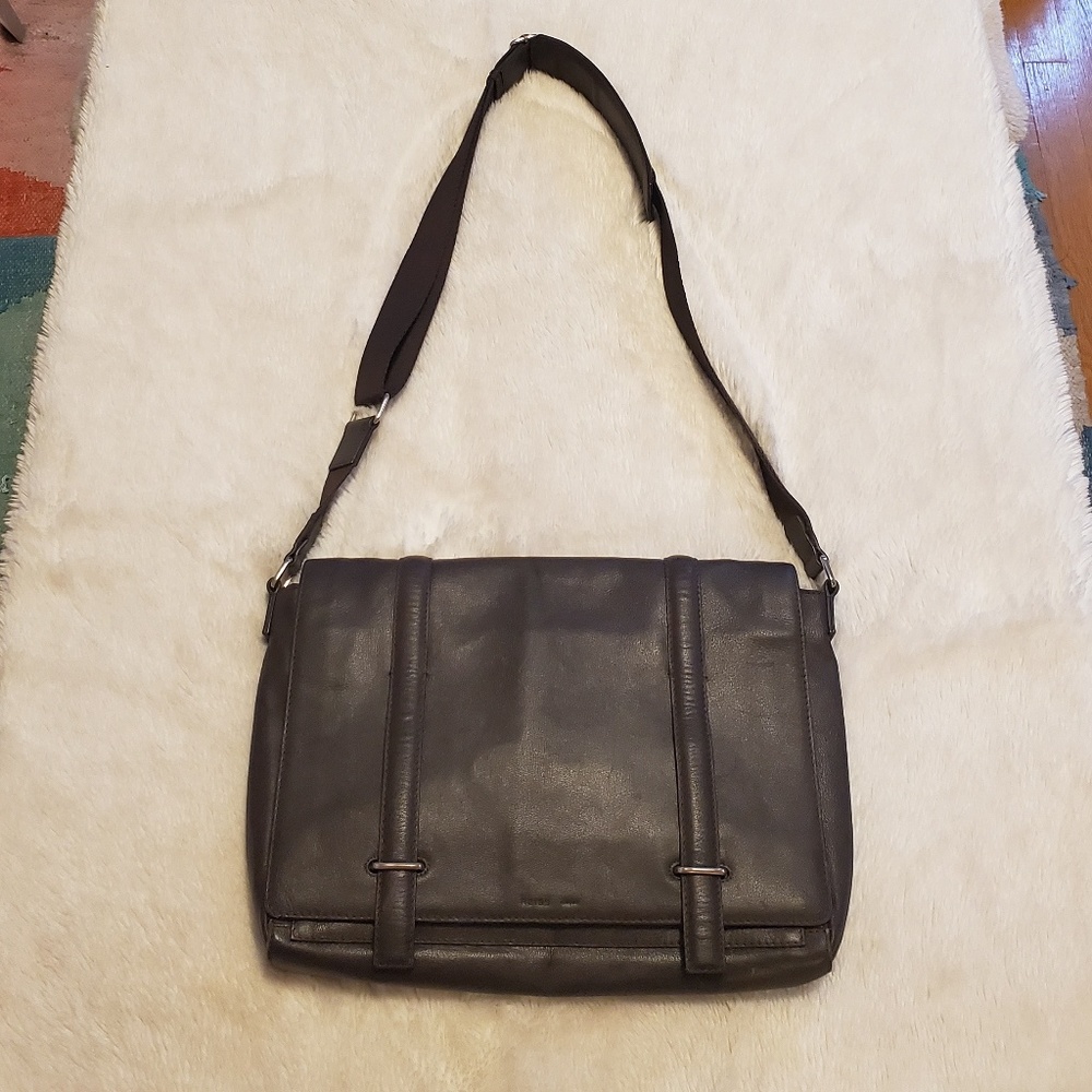 Reiss Salvatrucha leather messenger bag